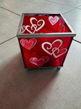 Red Heart Glass Votive Holder